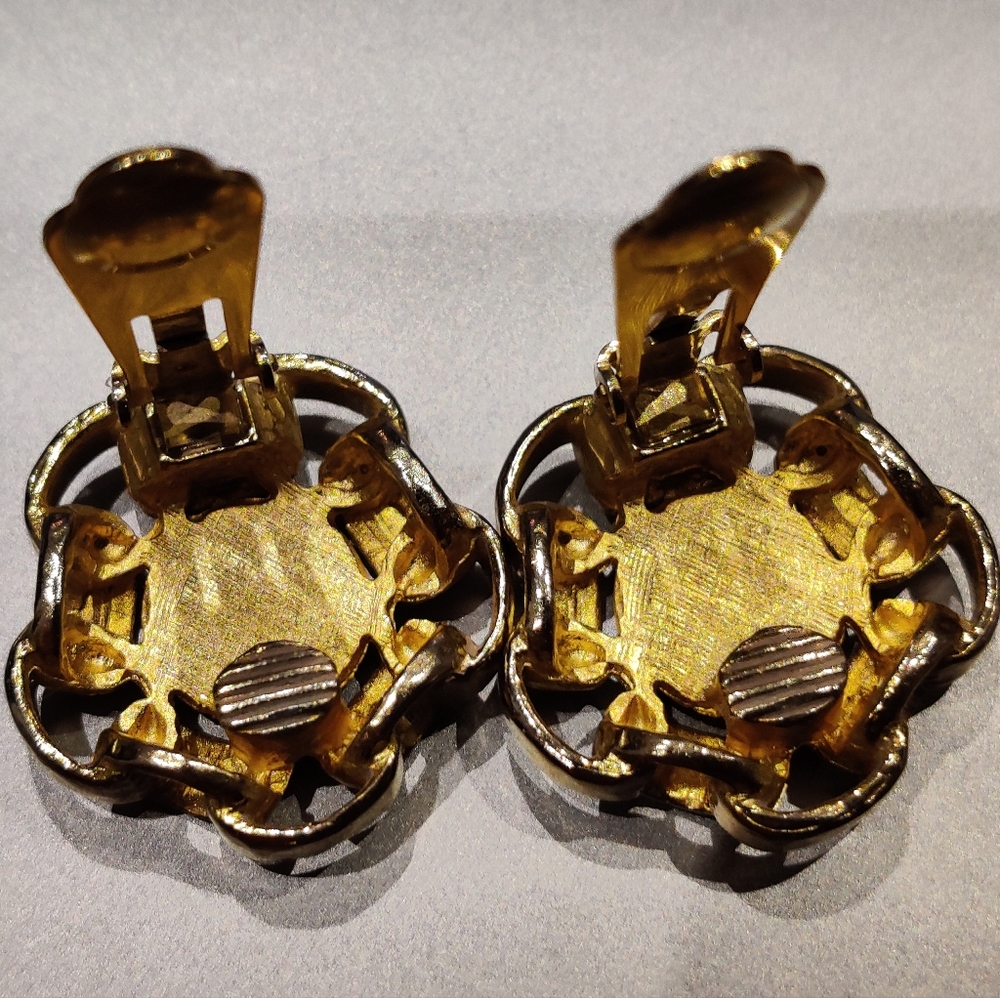 Vintage Fendi FF Logo Chunky Earrings Rare - Picture 11 of 16